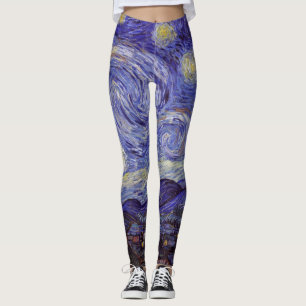 Vincent Van Gogh Starry Night Vintage Fine Art Leggings