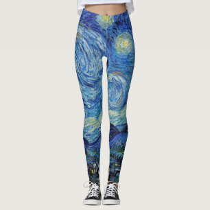 Vincent Van Gogh Starry Night Vintage Fine Art Leggings