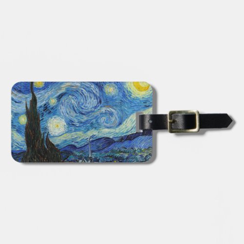 Vincent Van Gogh Starry Night Vintage Fine Art Luggage Tag