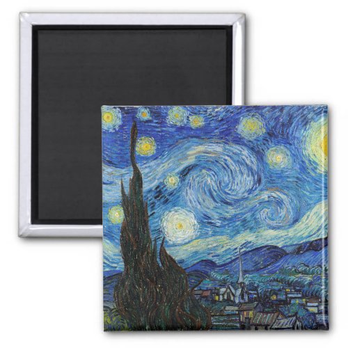 Vincent Van Gogh Starry Night Vintage Fine Art Magnet