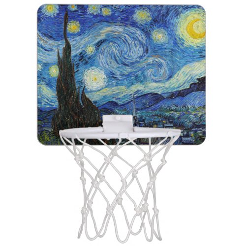 Vincent Van Gogh Starry Night Vintage Fine Art Mini Basketball Hoop