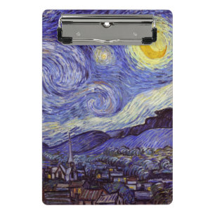 Vincent Van Gogh Starry Night Vintage Fine Art Mini Clipboard