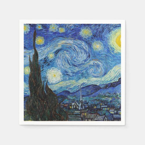 Vincent Van Gogh Starry Night Vintage Fine Art Napkins