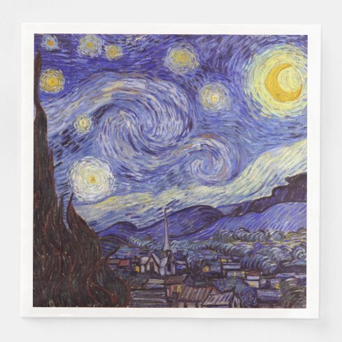 Vincent Van Gogh Starry Night Vintage Fine Art Paper Dinner Napkins