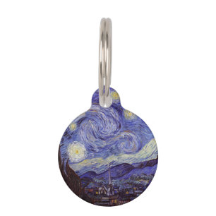 Vincent Van Gogh Starry Night Vintage Fine Art Pet Tag