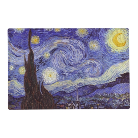 Vincent Van Gogh Starry Night Vintage Fine Art Placemat