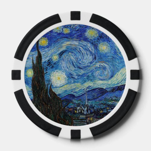 Vincent Van Gogh Starry Night Vintage Fine Art Poker Chips
