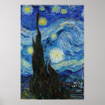 Vincent Van Gogh Starry Night Vintage Fine Art Poster<br><div class="desc">Vincent Van Gogh Starry Night Vintage Fine Art Poster</div>