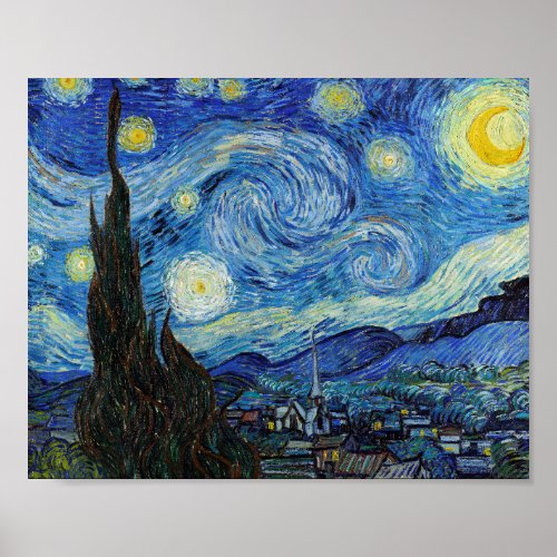 Vincent Van Gogh Starry Night Vintage Fine Art Poster