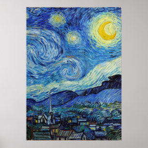 Vincent Van Gogh Starry Night Vintage Fine Art Poster