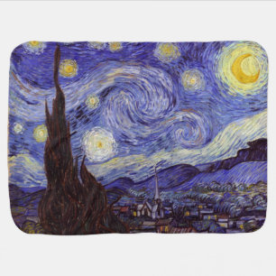 Vincent Van Gogh Starry Night Vintage Fine Art Receiving Blanket