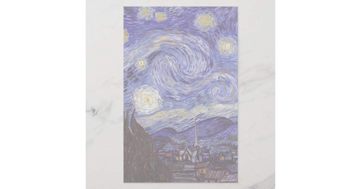 Vincent Van Gogh Starry Night Vintage Fine Art Stationery | Zazzle