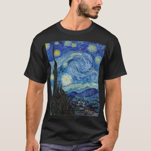 Vincent Van Gogh Starry Night Vintage Fine Art T_Shirt