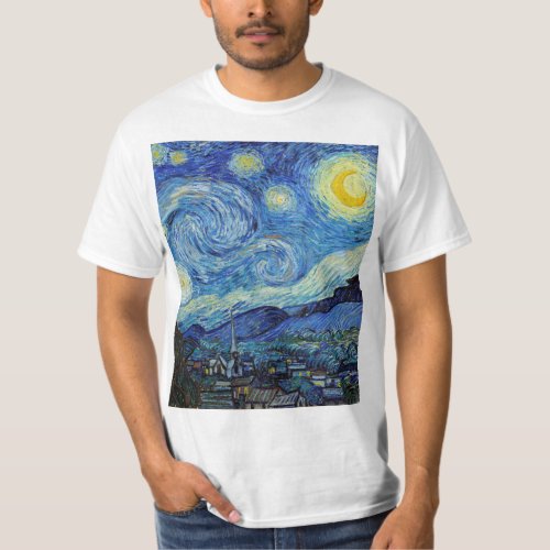 Vincent Van Gogh Starry Night Vintage Fine Art T_Shirt