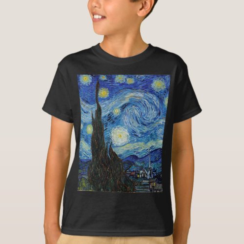 Vincent Van Gogh Starry Night Vintage Fine Art T_Shirt