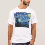 Vincent Van Gogh Starry Night Vintage Fine Art T-Shirt<br><div class="desc">Vincent Van Gogh Starry Night Vintage Fine Art T-shirt</div>