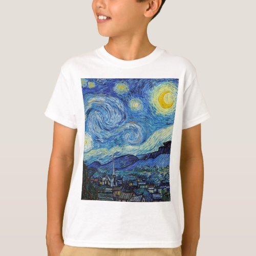 Vincent Van Gogh Starry Night Vintage Fine Art T_Shirt