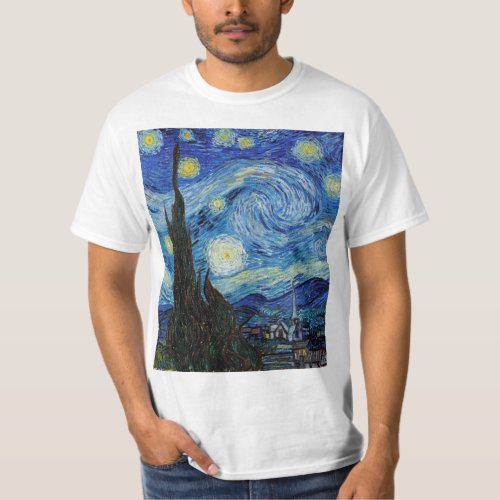 Vincent Van Gogh Starry Night Vintage Fine Art T_Shirt