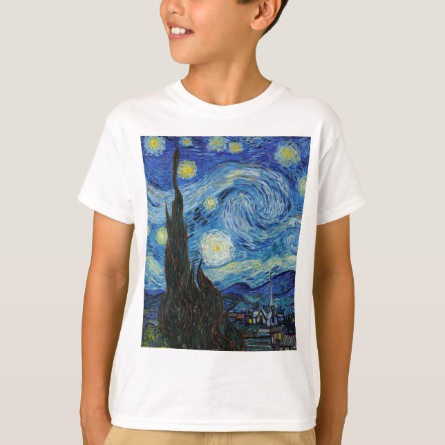 Vincent Van Gogh Starry Night Vintage Fine Art T-Shirt (Front)
