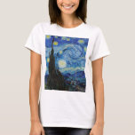 Vincent Van Gogh Starry Night Vintage Fine Art T-Shirt<br><div class="desc">Vincent Van Gogh Starry Night Vintage Fine Art Women's T-Shirt</div>