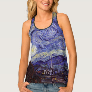 Vincent Van Gogh Starry Night Vintage Fine Art Tank Top