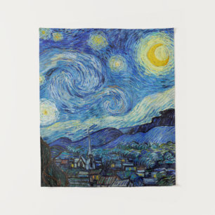 Vincent Van Gogh Starry Night Vintage Fine Art Tapestry