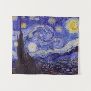 Vincent Van Gogh Starry Night Vintage Fine Art Tapestry