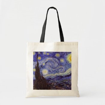 Vincent Van Gogh Starry Night Vintage Fine Art Tote Bag by artfoxx at Zazzle