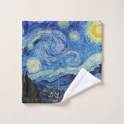 Vincent Van Gogh Starry Night Vintage Fine Art Wash Cloth
