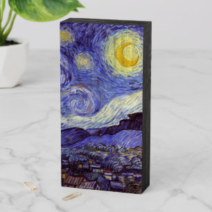 Vincent Van Gogh Starry Night Vintage Fine Art Wooden Box Sign