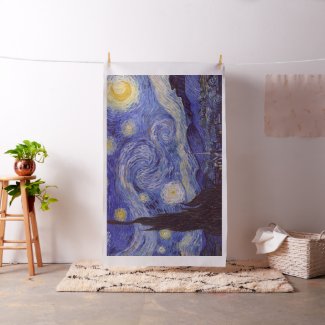Vincent Van Gogh Starry Night Vintage Fine Art Fabric