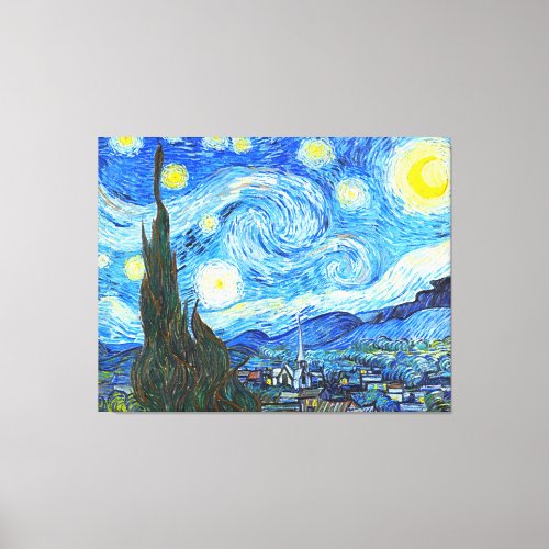 Vincent Van Gogh Starry Night Vintage Painting Canvas Print