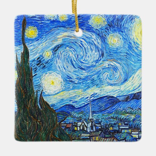 Vincent Van Gogh Starry Night Vintage Painting Ceramic Ornament