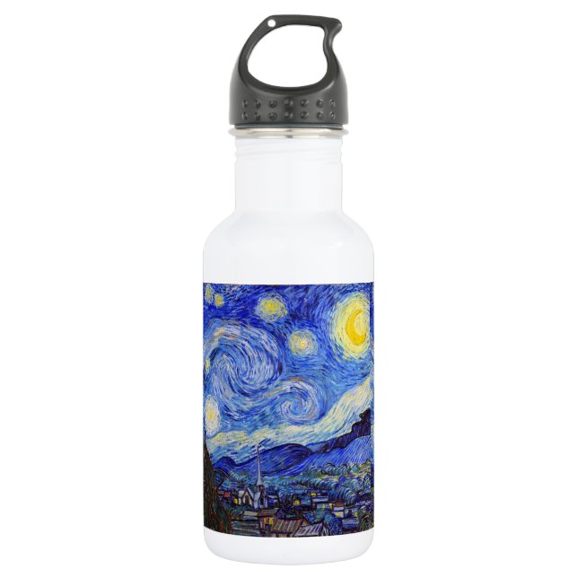 vincent, van, gogh, starry, night water bottle (Front)