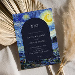 Vincent Van Gogh Starry Night Wedding Invitation<br><div class="desc">Elegant modern wedding invitation featuring Vincent Van Gogh Starry Night painting</div>