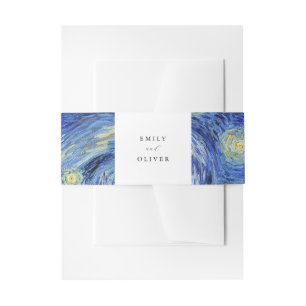 Vincent Van Gogh Starry Night Wedding Invitation Belly Band