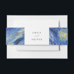 Vincent Van Gogh Starry Night Wedding Invitation Belly Band<br><div class="desc">Elegant modern wedding invitation belly bands featuring Vincent Van Gogh Starry Night painting</div>
