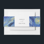 Vincent Van Gogh Starry Night Wedding Invitation Belly Band<br><div class="desc">Elegant modern wedding invitation belly bands featuring Vincent Van Gogh Starry Night painting</div>