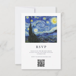 Vincent Van Gogh Starry Night Wedding RSVP Card