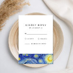 Vincent Van Gogh Starry Night Wedding RSVP Card<br><div class="desc">Create your own personalized wedding RSVP cards featuring Vincent Van Gogh Starry Night Painting</div>
