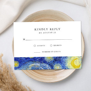 Vincent Van Gogh Starry Night Wedding RSVP Card