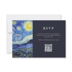 Vincent Van Gogh Starry Night Wedding RSVP Card