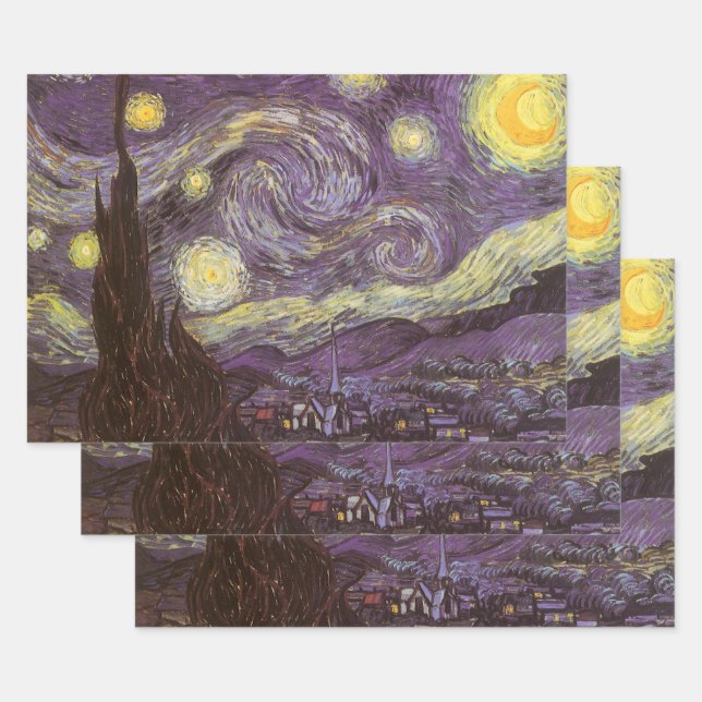 Vincent van Gogh - Starry Night Wrapping Paper Sheets (Set)