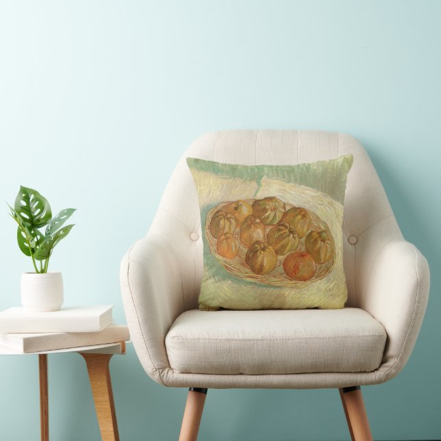 Vincent van Gogh - Still Life Basket of Apples Throw Pillow (Chair)
