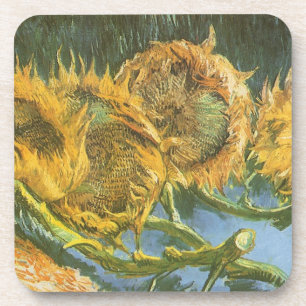 Vincent van Gogh - Still Life: Four Cut Sunflowers Beverage Coaster