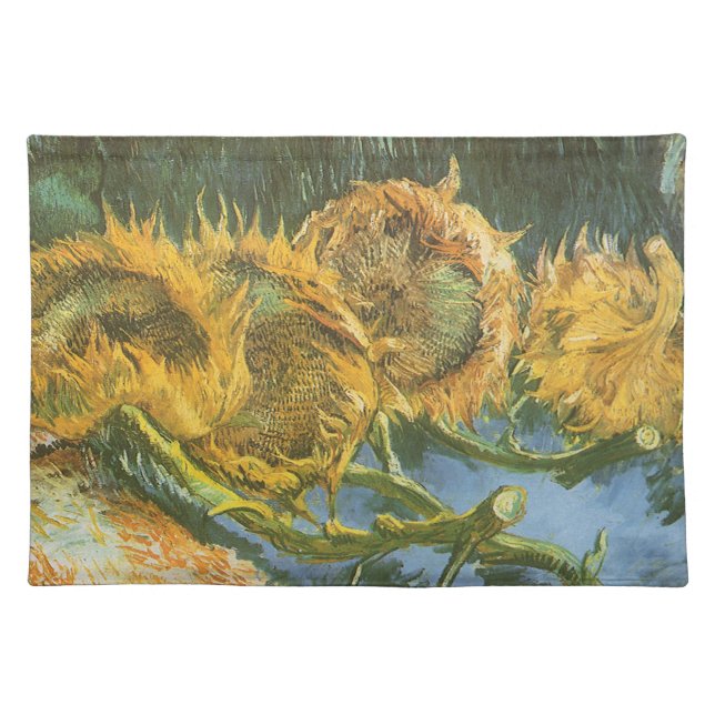 Vincent van Gogh - Still Life: Four Cut Sunflowers Cloth Placemat (Front)