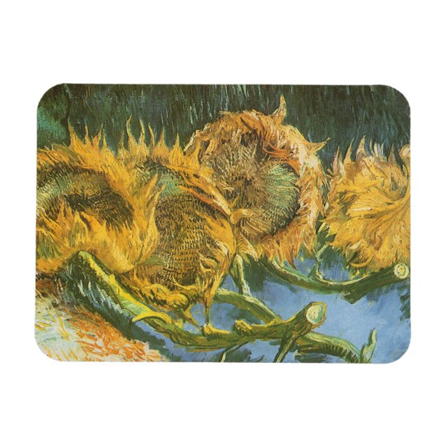 Vincent van Gogh - Still Life: Four Cut Sunflowers Magnet (Horizontal)