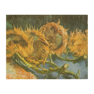 Vincent van Gogh - Still Life: Four Cut Sunflowers Wood Wall Art
