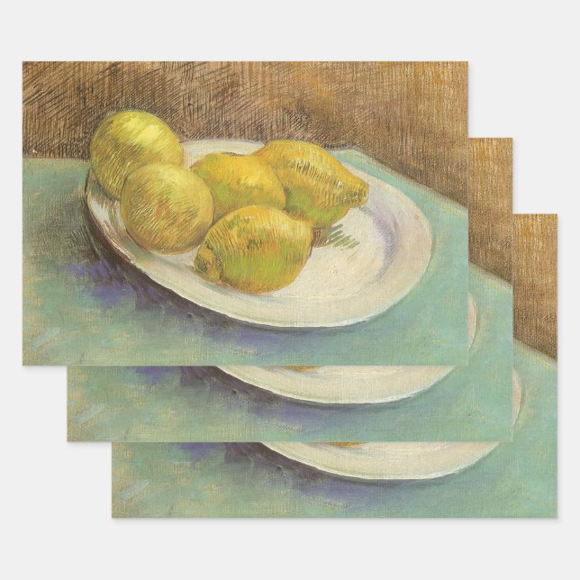 Vincent van Gogh - Still Life Lemons on a Plate Wrapping Paper Sheets (Set)
