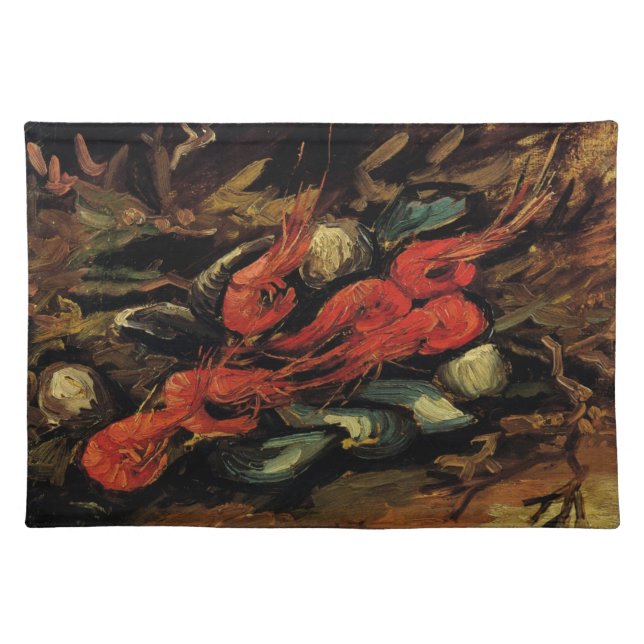 Vincent van Gogh - Still Life Mussels and Shrimp Cloth Placemat (Front)